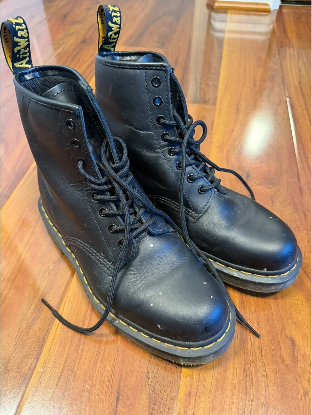 Dr Martens Air Wair ASTM F2892-18 EH Black Leather Safety Boots Men's SZ 10